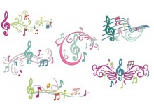 Stickserie - Colorful Music Noten